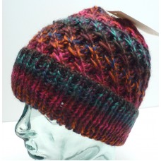 CAPPELLIFICIO FIORENTINO Woman&apos;s Beanie Pink/Orng/Teal Wool Blend Made Italy  eb-15756353
